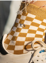 Chaussettes à Carreaux - Jaune & Blanc