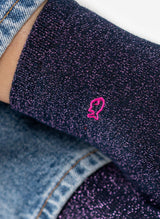 Chaussettes à Paillettes Unies - Marine