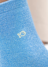 Chaussettes à Paillettes Unies - Bleu clair