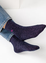 Chaussettes à Paillettes Unies - Marine