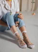 Chaussettes Transparentes Fleurs des Champs