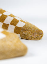 Chaussettes à Carreaux - Jaune & Blanc