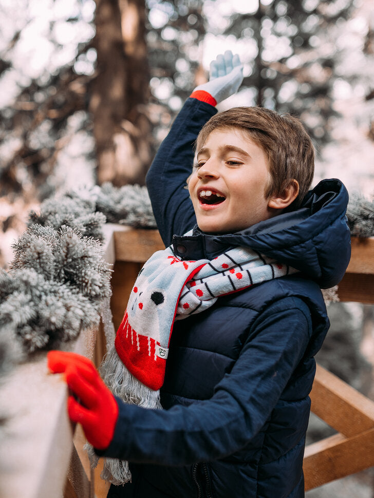 Écharpe Tricotée Enfants Ours d'Hiver