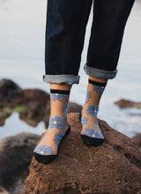 Chaussettes Transparentes à Fleurs Murano Bleue