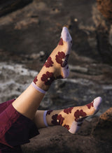 Chaussettes Transparentes à Fleurs Murano Violette