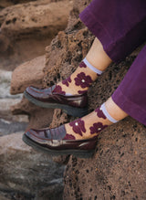 Chaussettes Transparentes à Fleurs Murano Violette