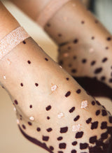 Chaussettes Transparentes à Pois NakaMeguro Bordeaux