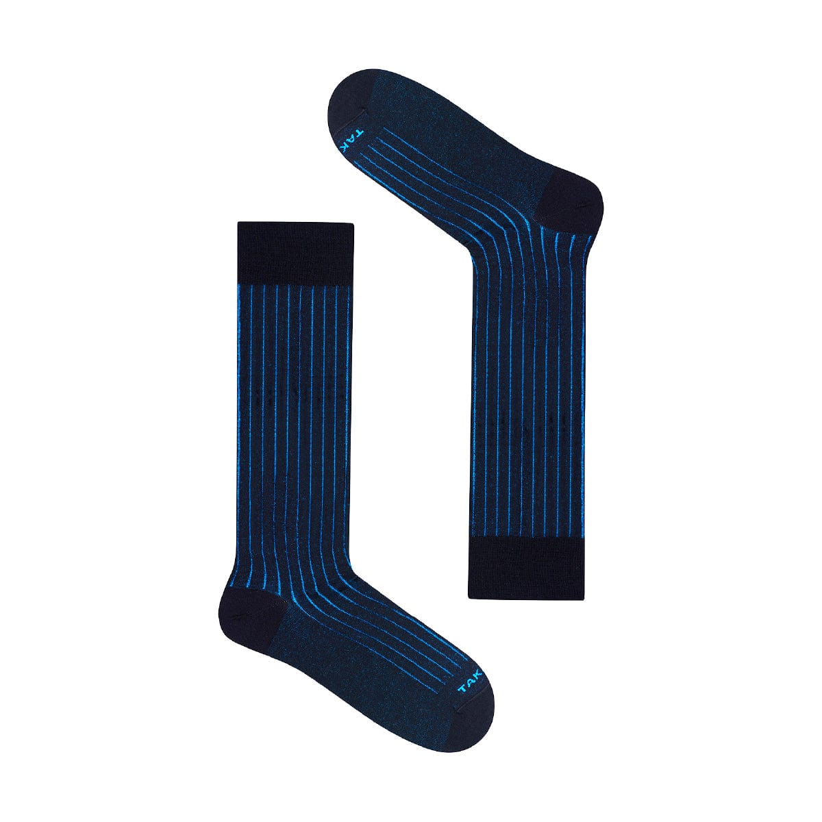 Le Bar a Chaussettes - Chaussettes Fil d'Ecosse Noires Rayures Bleues