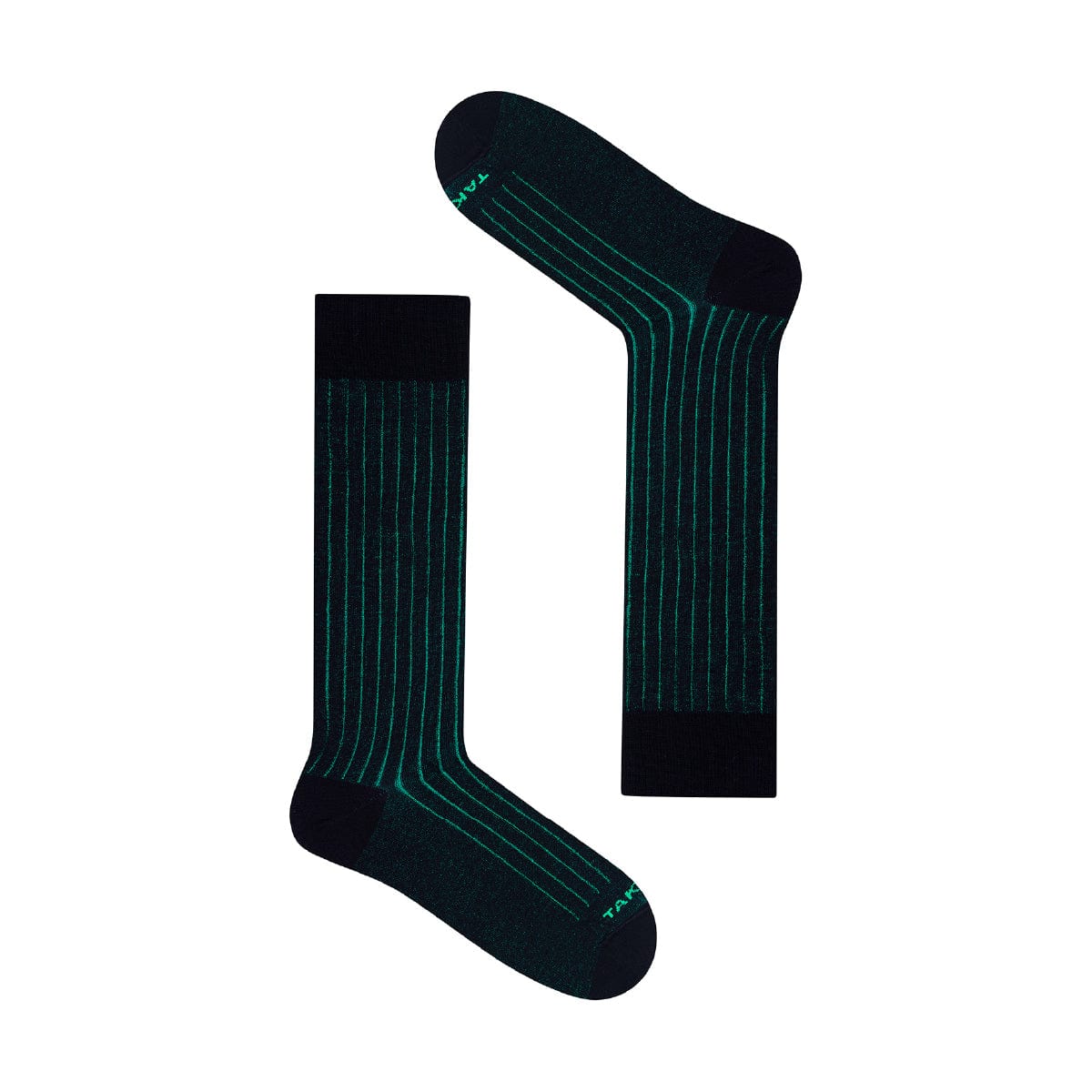 Le Bar a Chaussettes - Chaussettes Fil d'Ecosse Noires Rayures Vertes