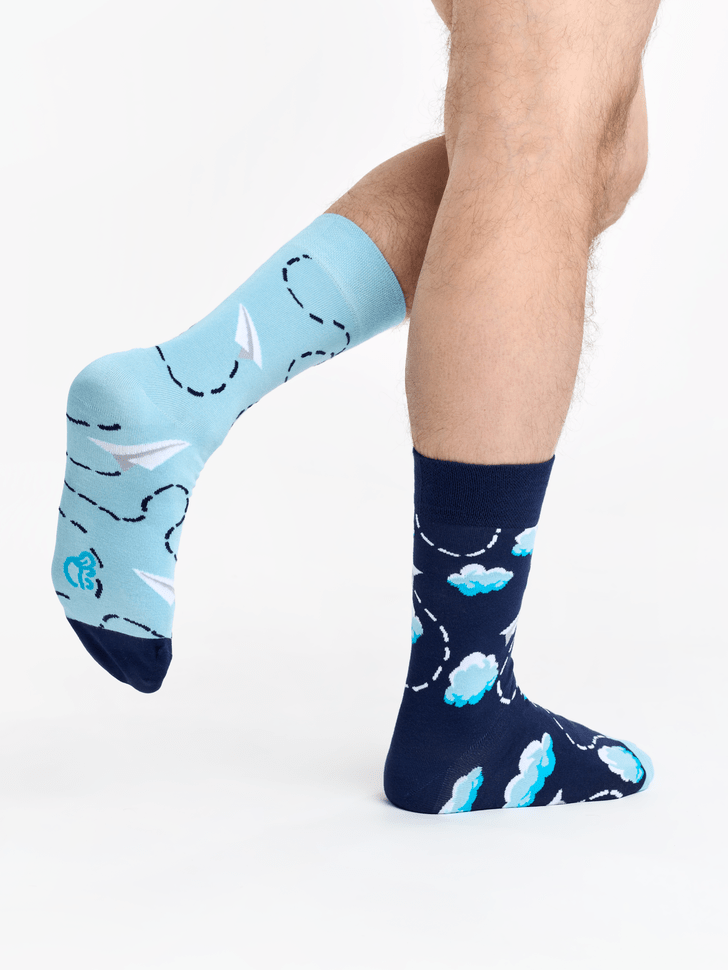 Le Bar a Chaussettes - Chaussettes bambou Avions en Papier dans les Nuages