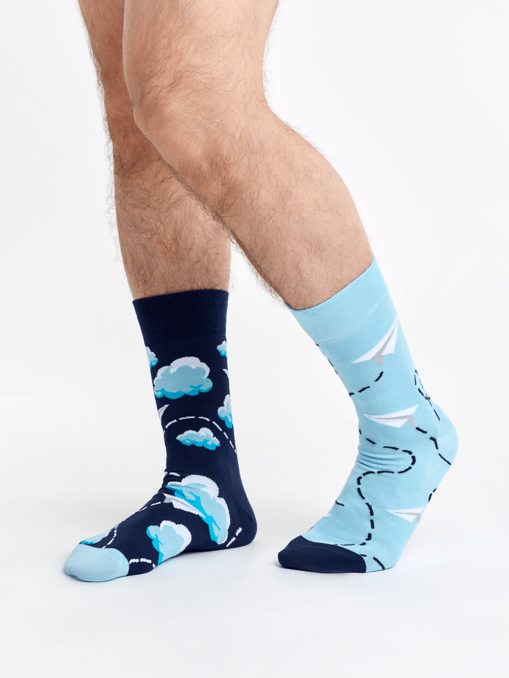Le Bar a Chaussettes - Chaussettes bambou Avions en Papier dans les Nuages