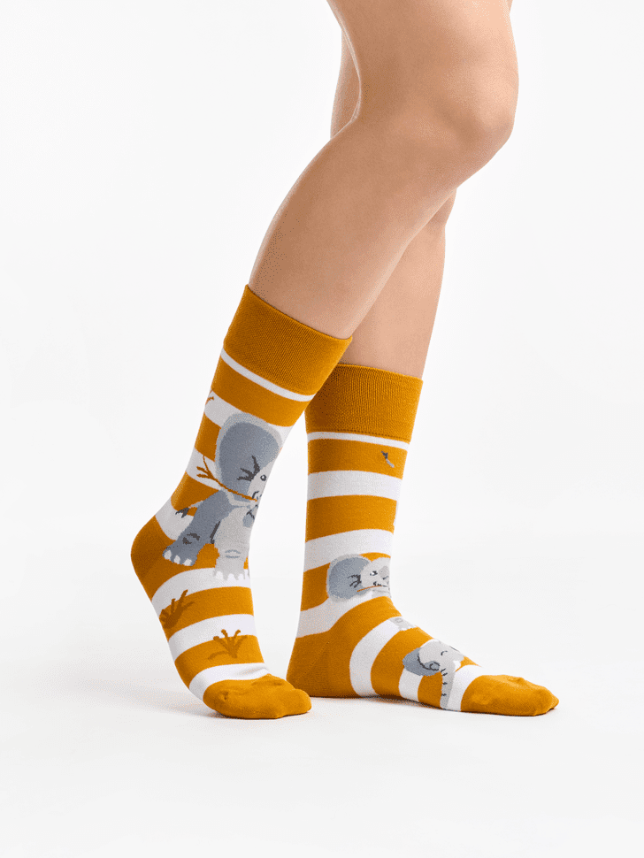 Le Bar a Chaussettes - Chaussettes Éléphant et Rayures