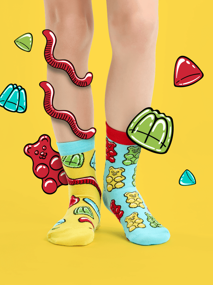 Le Bar a Chaussettes - Chaussettes Enfants Oursons en Bonbon Gélifié