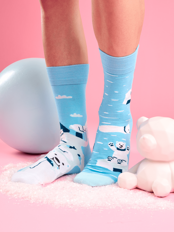 Le Bar a Chaussettes - Chaussettes Ours Polaire en Pêche