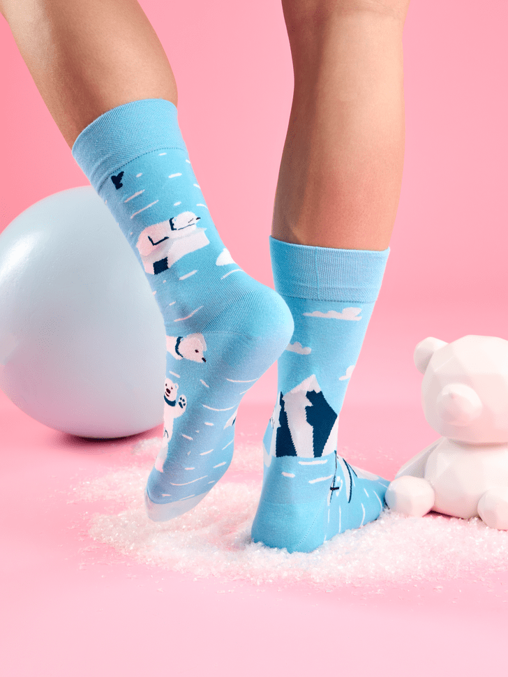 Le Bar a Chaussettes - Chaussettes Ours Polaire en Pêche