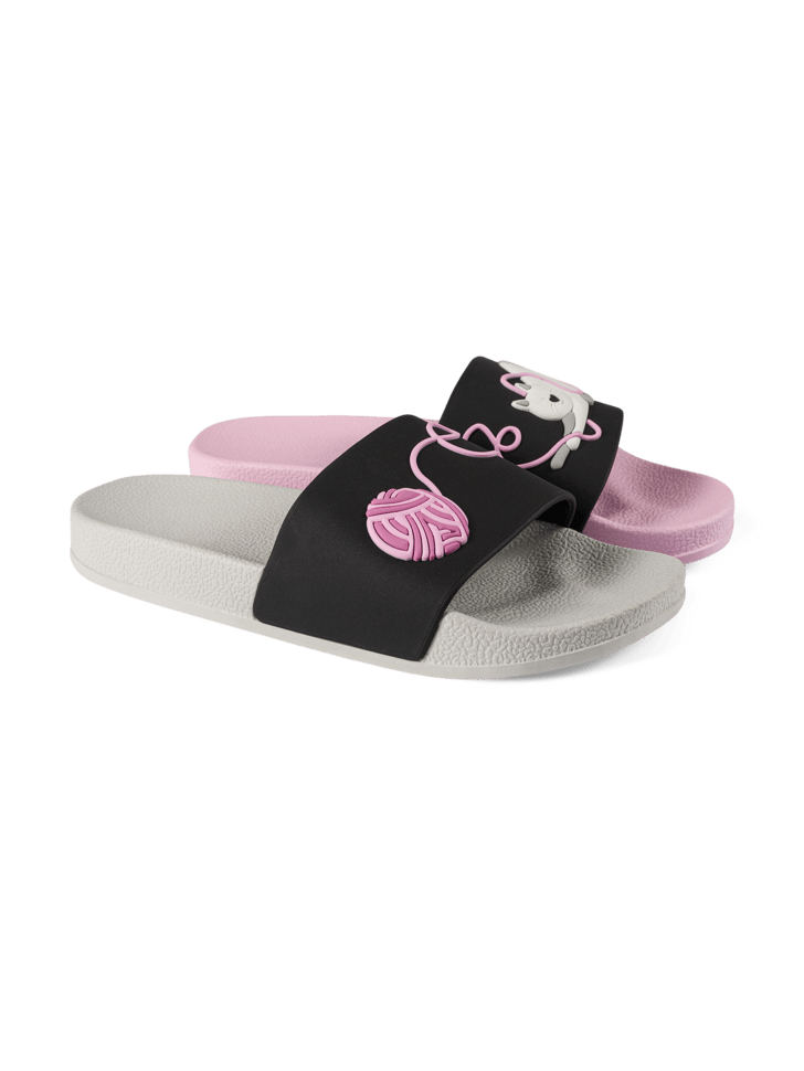 Le Bar a Chaussettes - Claquettes Chat et Pelote de Laine