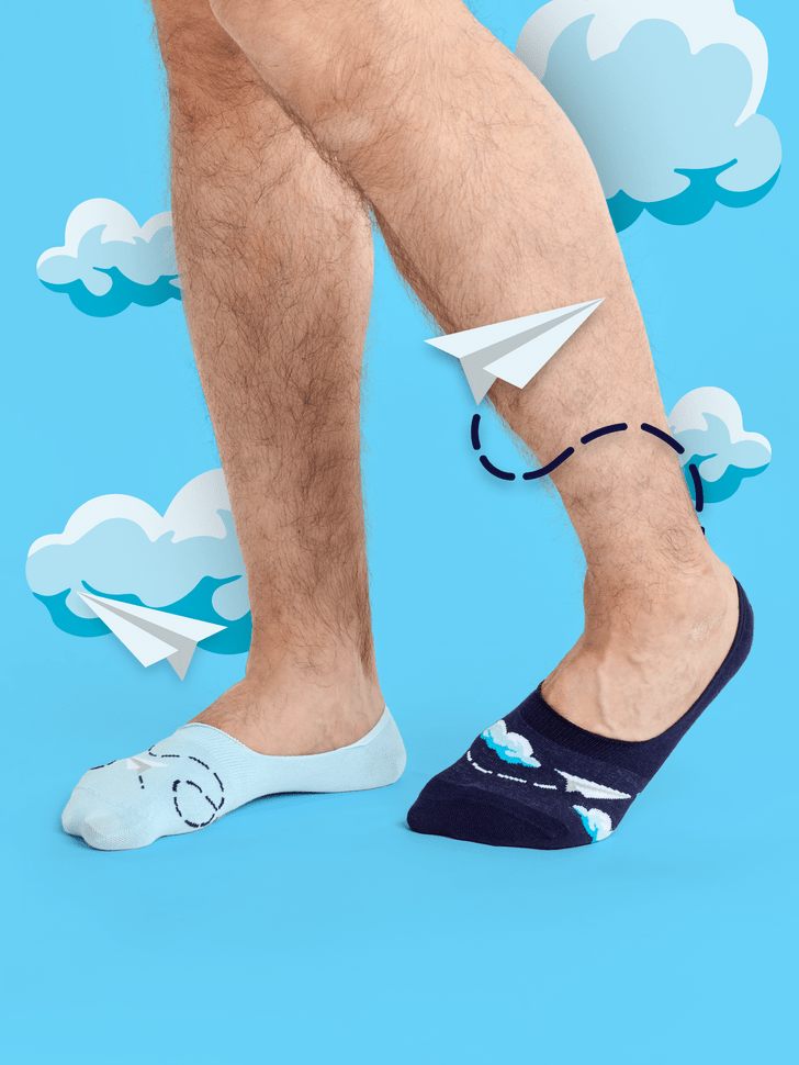 Le Bar a Chaussettes - Protège-pieds Avions en Papier dans les Nuages