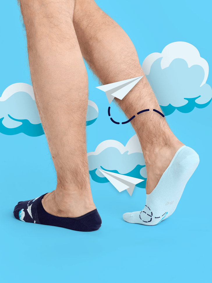 Le Bar a Chaussettes - Protège-pieds Avions en Papier dans les Nuages