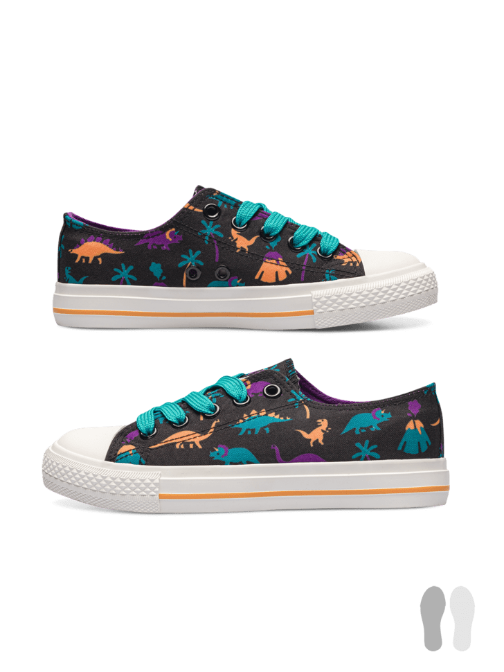 Le Bar a Chaussettes - Sneakers en toile Enfants Dinosaures et Volcans