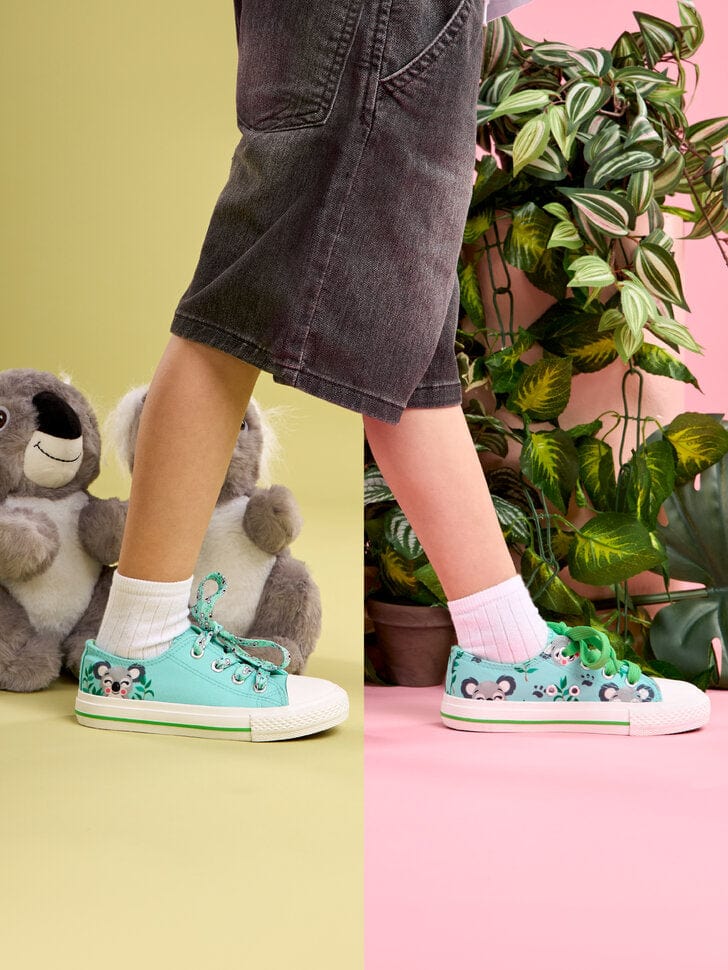 Le Bar a Chaussettes - Sneakers en toile Enfants Koala Heureux