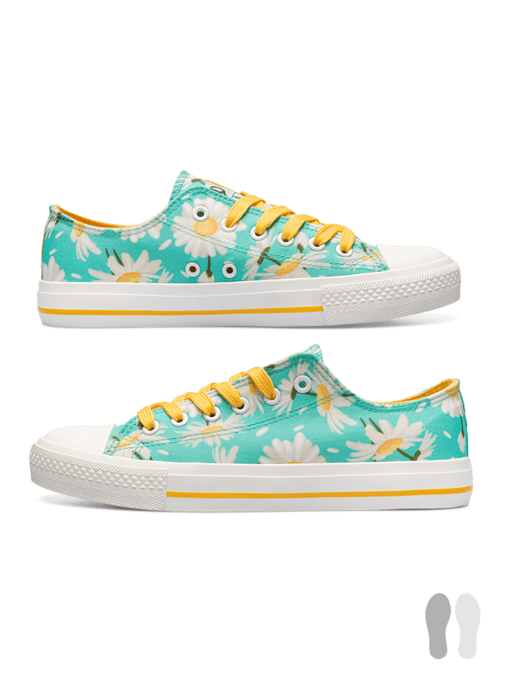 Le Bar a Chaussettes - Sneakers en toile Marguerites Estivales