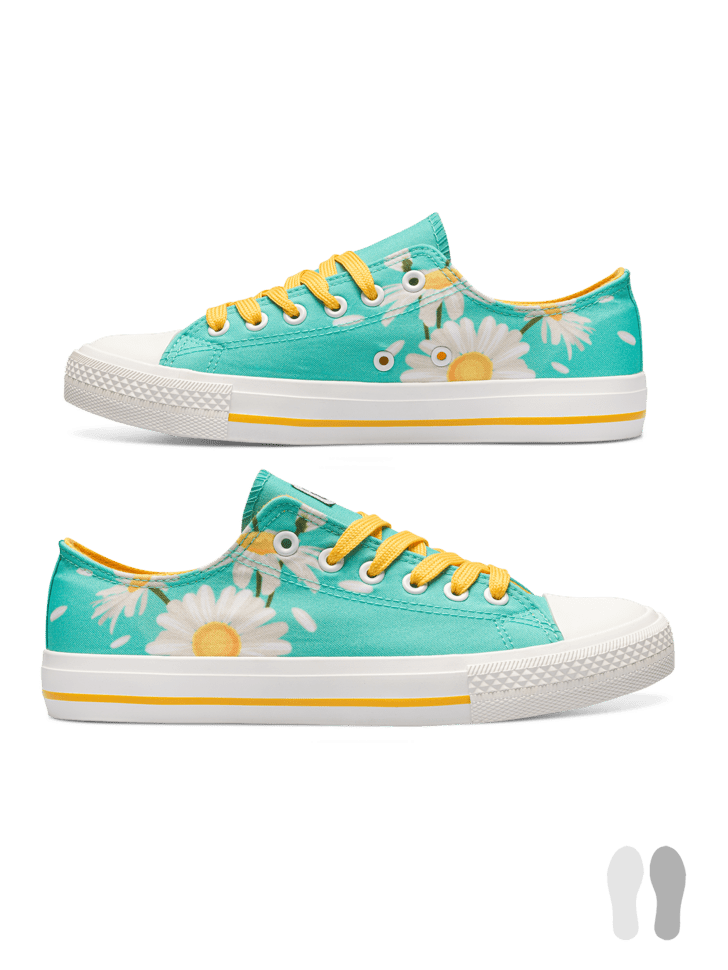 Le Bar a Chaussettes - Sneakers en toile Marguerites Estivales