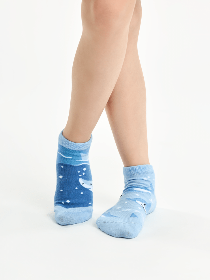 Le Bar a Chaussettes - Socquettes Enfants Requin Gris