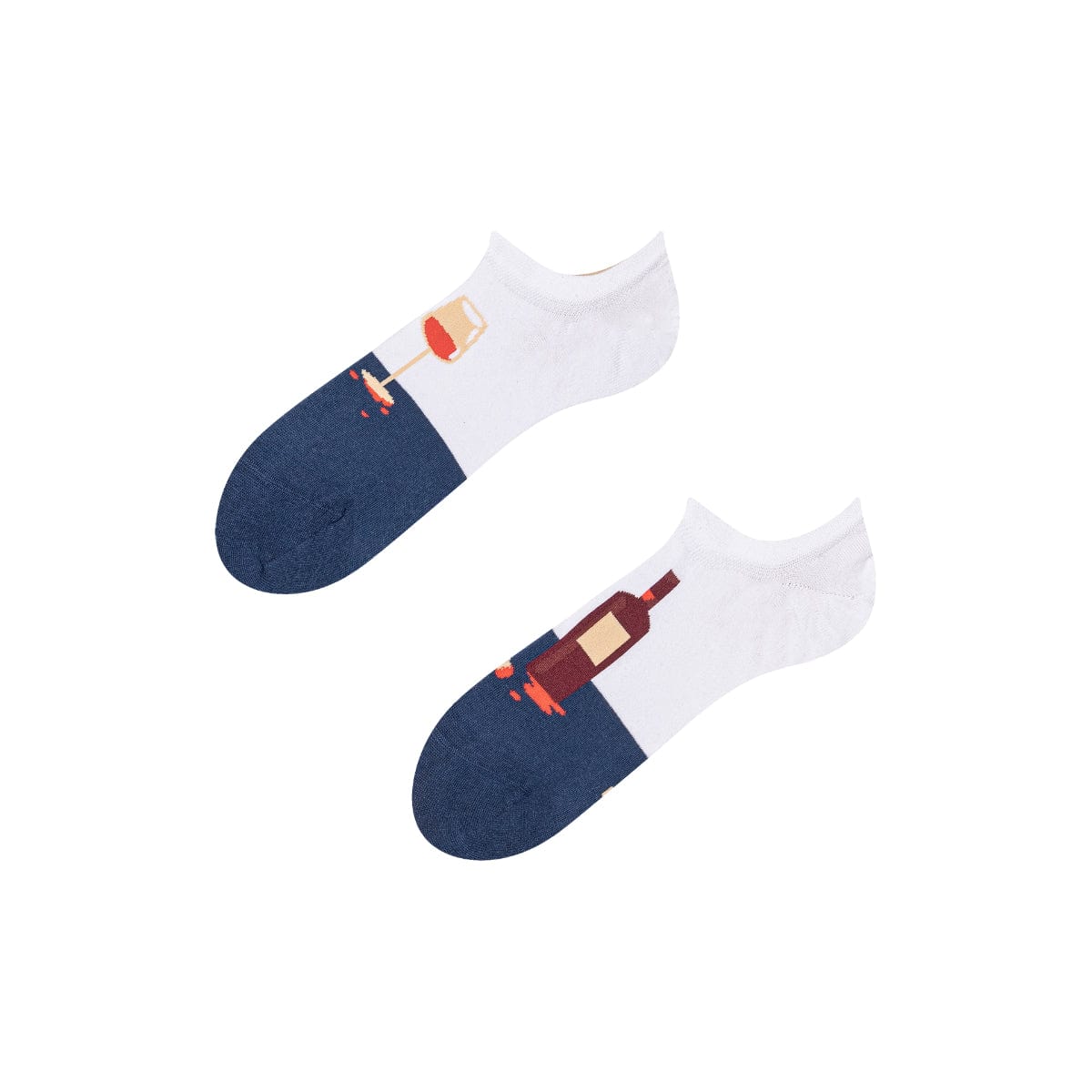 Le Bar a Chaussettes - Socquettes Invisibles Bouteille et Verre de Vin