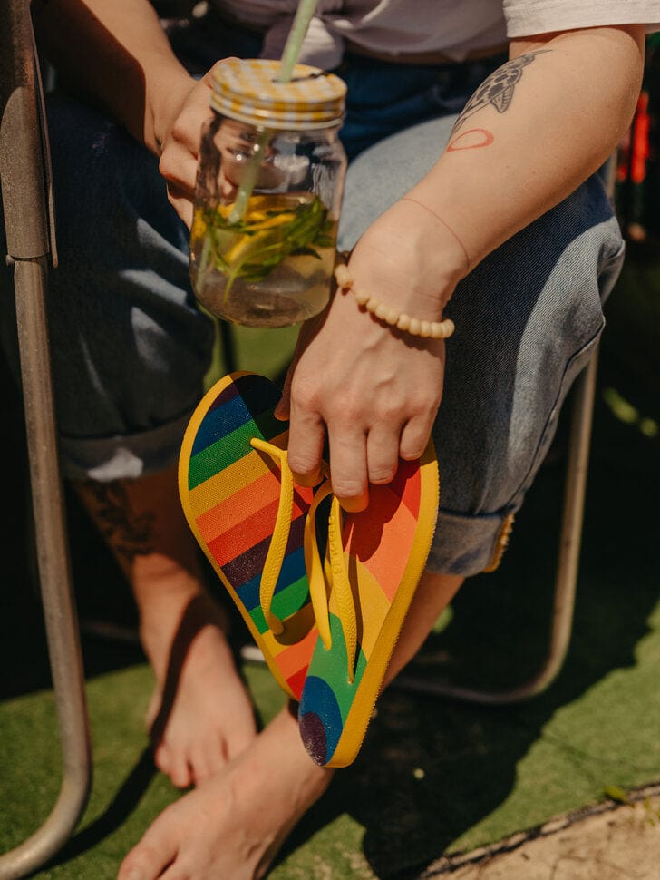 Le Bar a Chaussettes - Tongues Arc-en-ciel