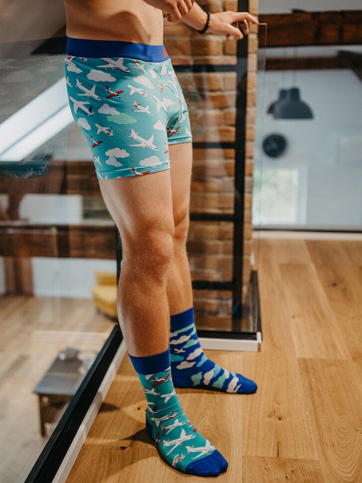 Le Bar a Chaussettes - Boxer Homme Avions dans les Nuages