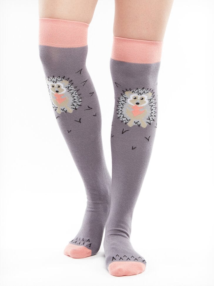 Le Bar a Chaussettes - Chaussettes au-dessus du genou Hérissons Gris