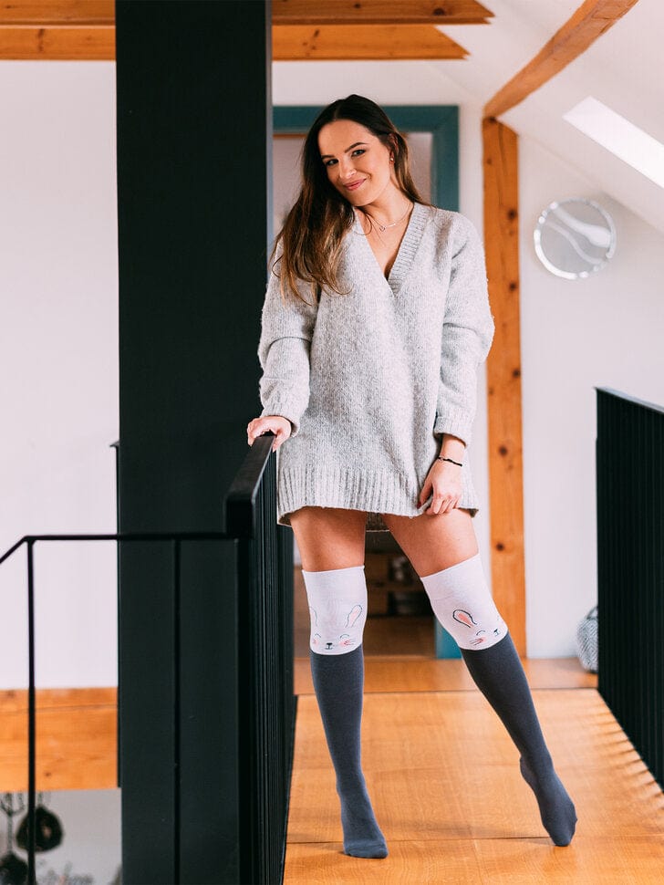 Le Bar a Chaussettes - Chaussettes au-dessus du genou Lapin