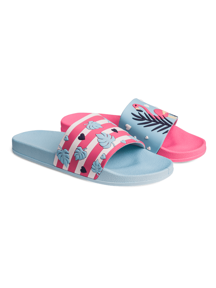 Le Bar a Chaussettes - Claquettes Flamants Roses Amoureux