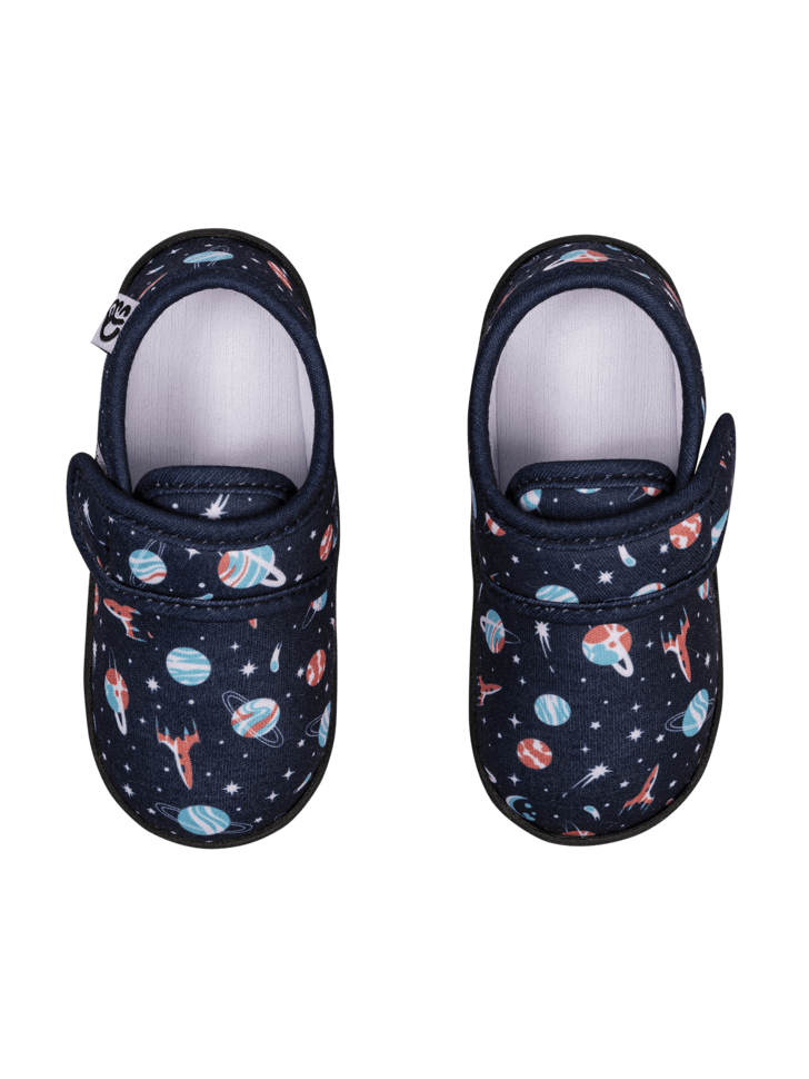 Le Bar a Chaussettes - Pantoufles Enfants à Velcro Fusées et Planètes