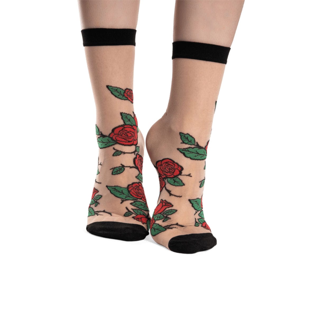 Le Bar a Chaussettes - Chaussettes Nylon Roses Rouges