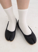 Chaussettes Tabi Courtes Unies en Coton Mélangé Blanches