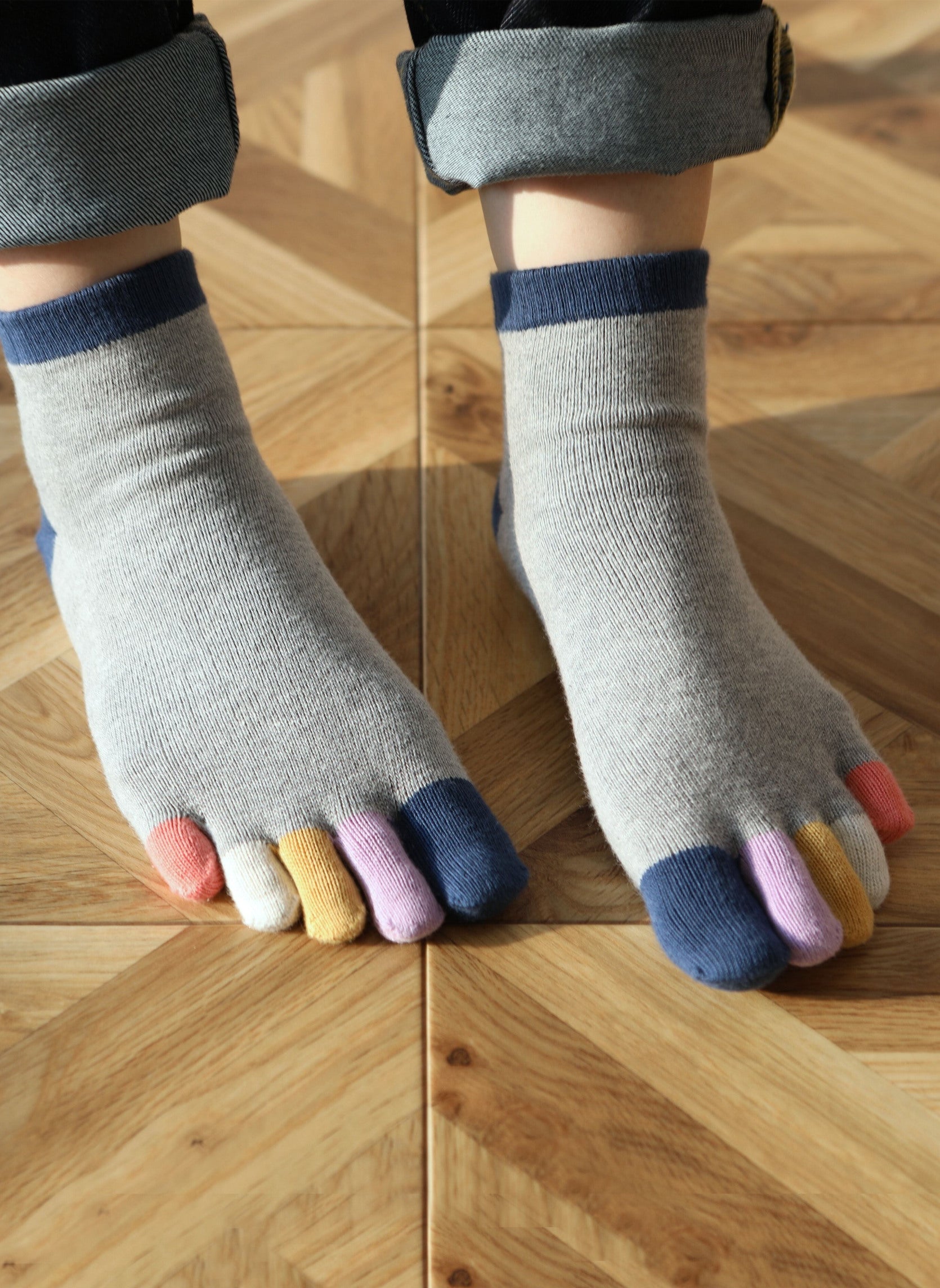 Socquettes 5 Doigts Arc-En-Ciel