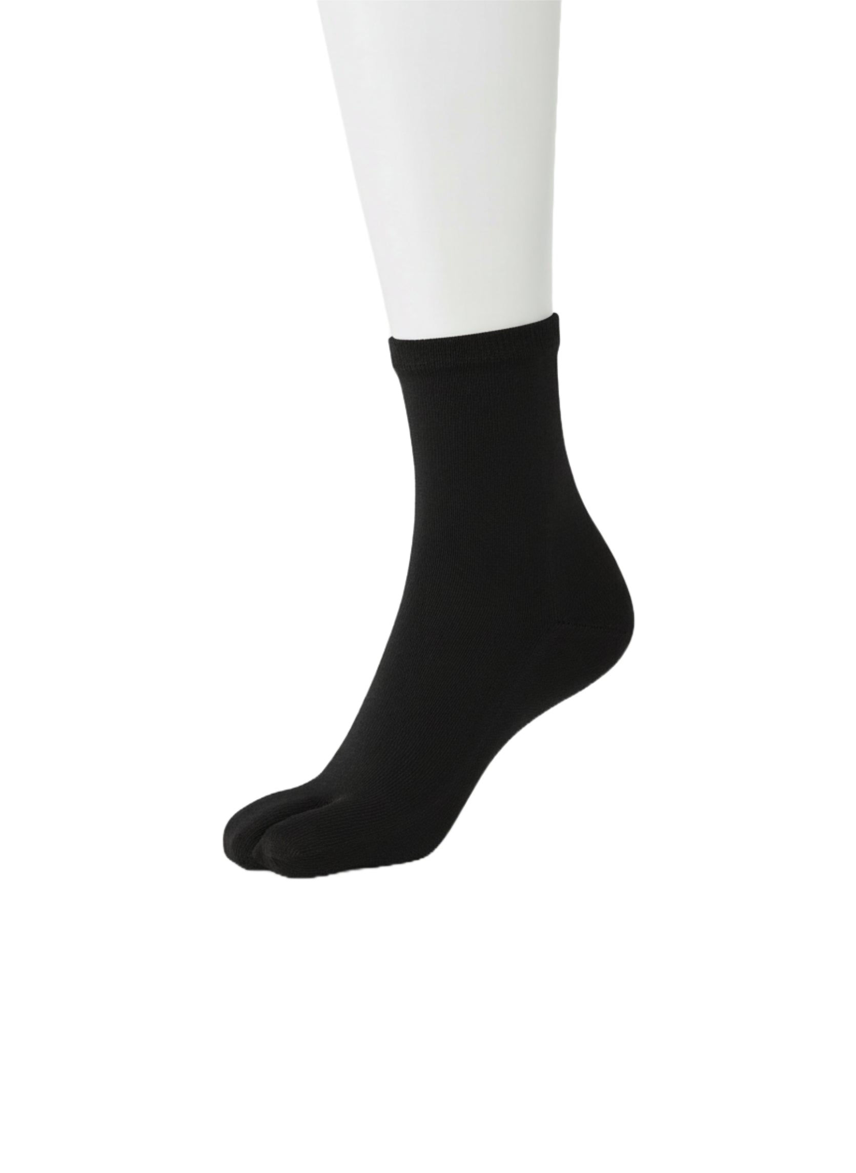 Chaussettes Tabi Courtes Unies en Coton Noires M