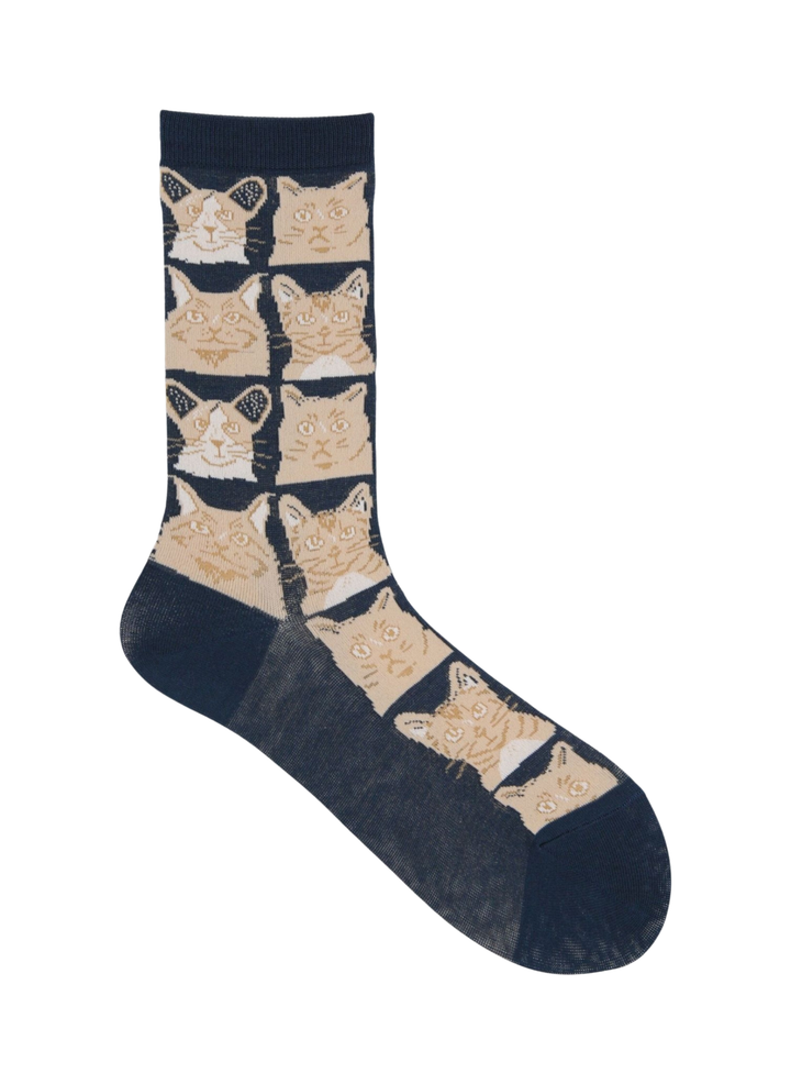 Chaussettes Manga Chats - Bleu Marine - Tabio