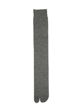 Chaussettes Tabi Hautes Unies en Laine Mélangée Grises
