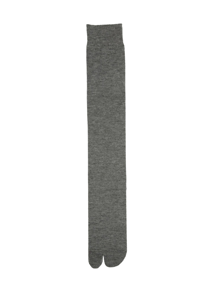 Chaussettes Tabi Hautes Unies en Laine Mélangée Grises - Tabio