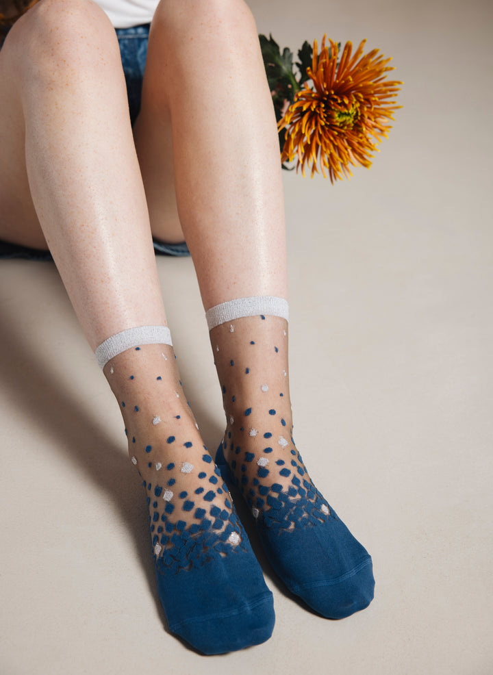 Chaussettes Transparentes à Pois NakaMeguro Denim - Atelier St Eustache