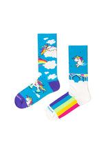 Chaussettes Licornes sur un Arc-en-ciel