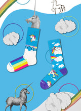 Chaussettes Licornes sur un Arc-en-ciel