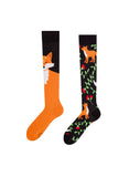 Chaussettes Mi-Bas Renard et Fleurs