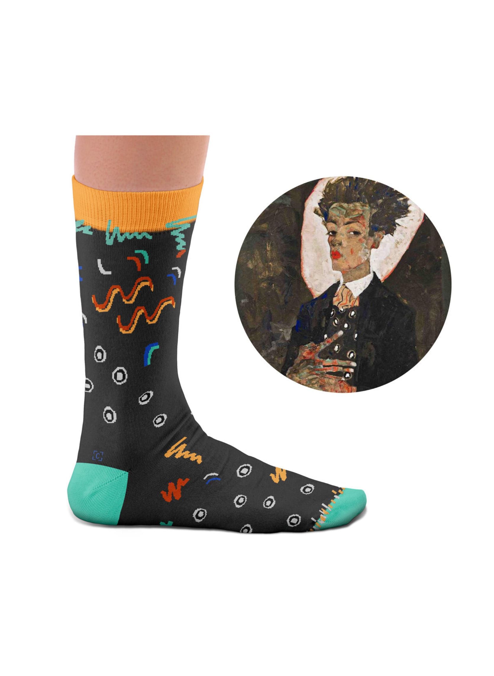 Chaussettes Auto Portrait, Egon Schiele