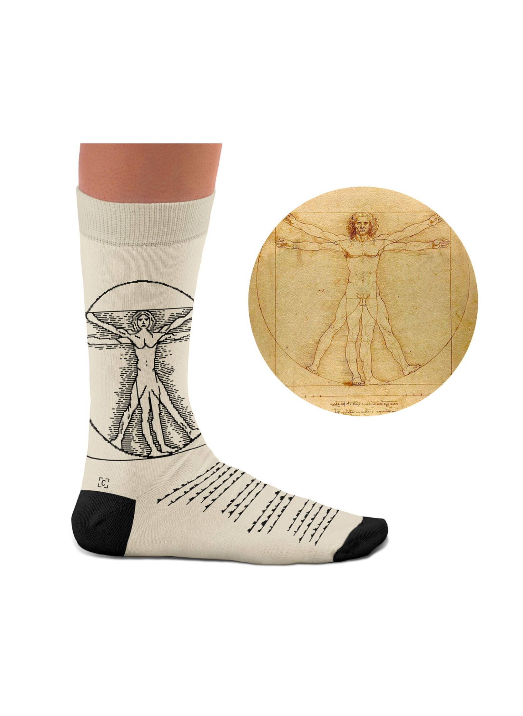 Chaussettes L’Homme de Vitruve, Léonard de Vinci