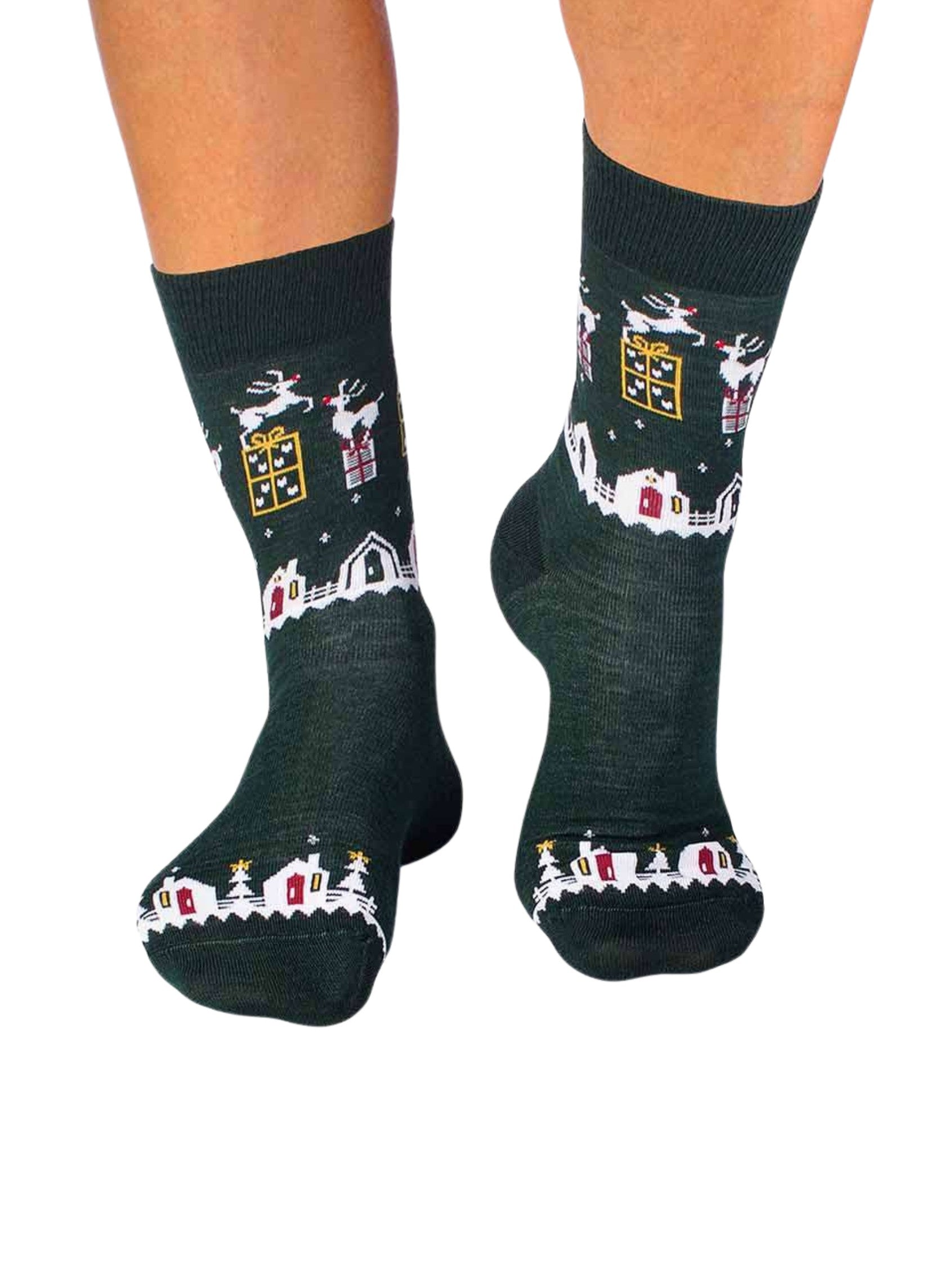 Coffret de 4 Paires de Chaussettes en Laine Mérinos Cadeaux de Noël
