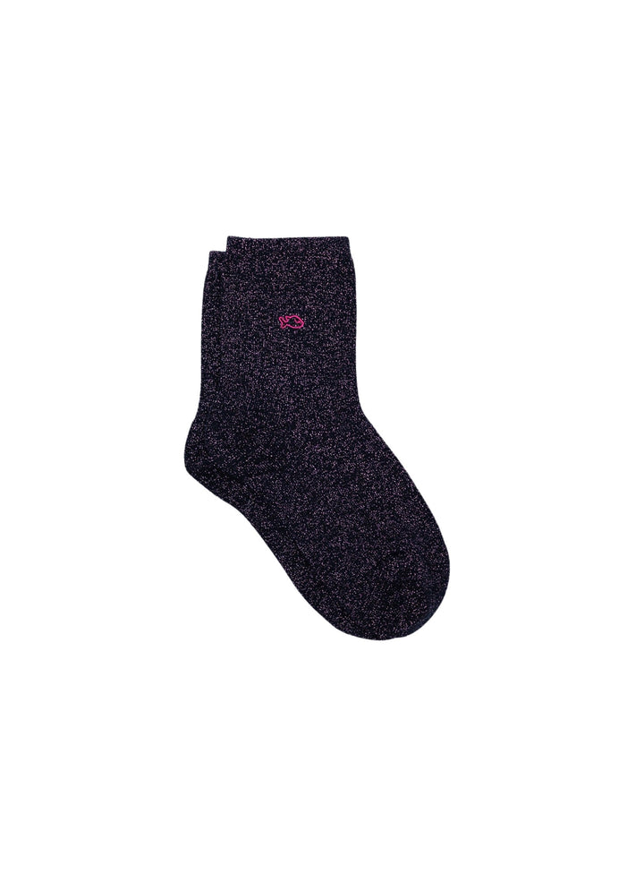Chaussettes à Paillettes Unies - Marine - BILLYBELT