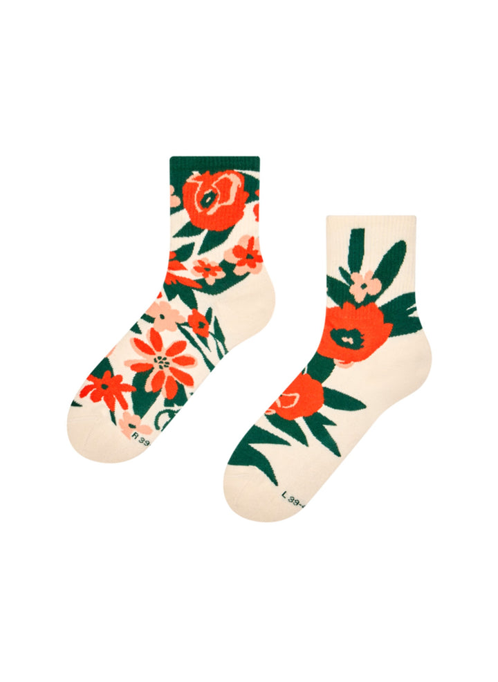 Chaussettes Courtes Jardin de Coquelicots - Dedoles